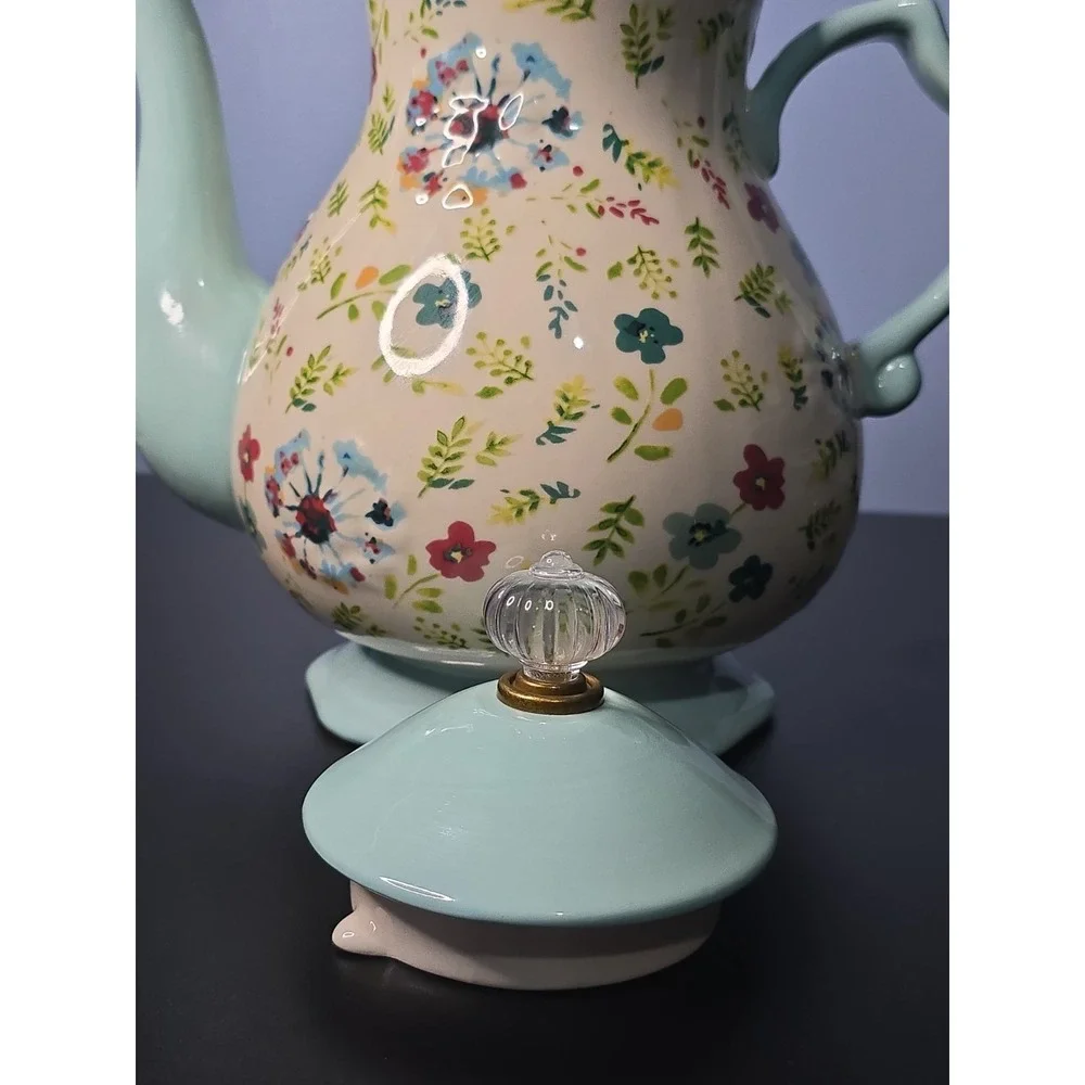 Pioneer Woman KARI Teapot Pitcher Stoneware 2.7 Qt Floral-Country Farmhouse